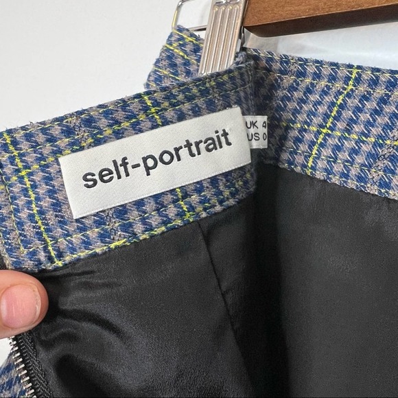 Self-Portrait Flounced Check Plaid Ruffle Skirt US 0 - Picture 15 of 16